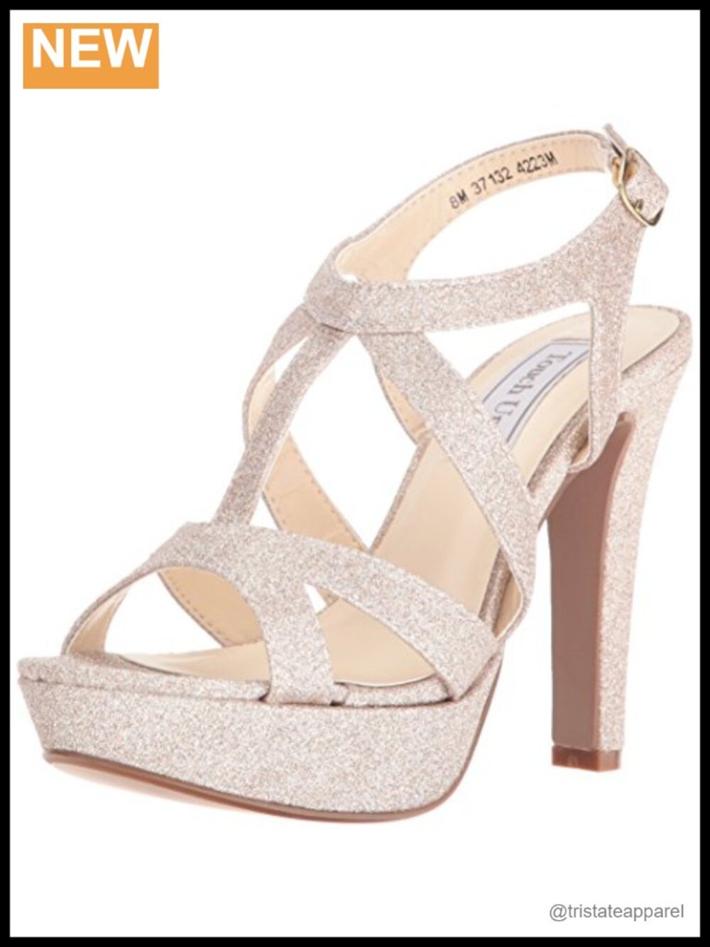 Touch Ups Queenie Platform Dress Sandal Faux Leather Block Heel Open Toe